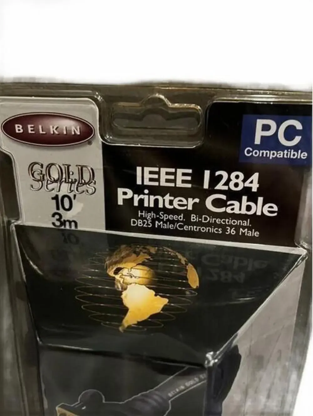 Belkin Gold Series IEEE 1284 Printer Cable 10ft DB25 to Centronics 36 NIP